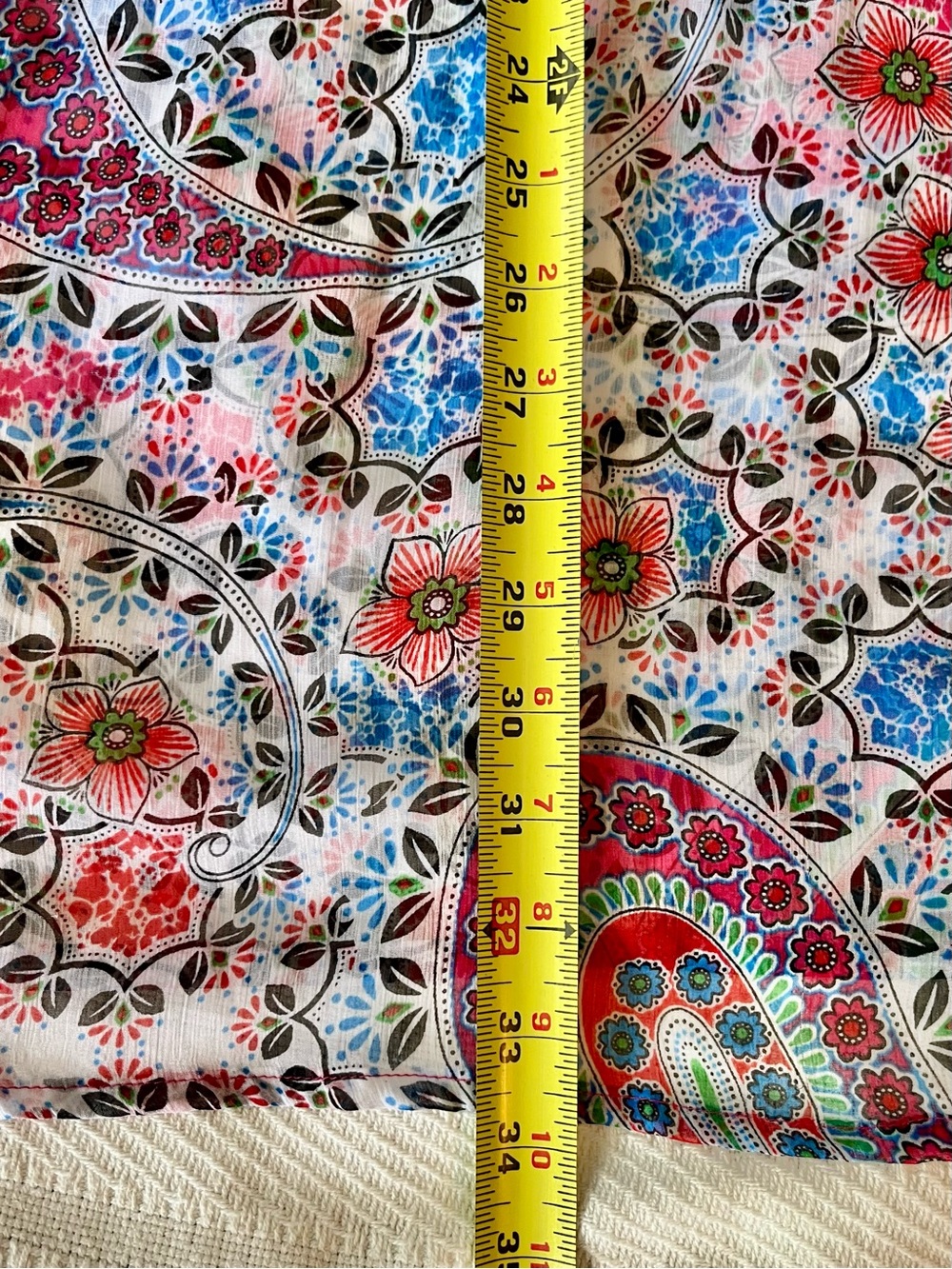 ๐ FREE 3rd item ๐ Paisley Sheer Tunic Popover Dress Beach Cover-up Summer Muum - Picture 7 of 8